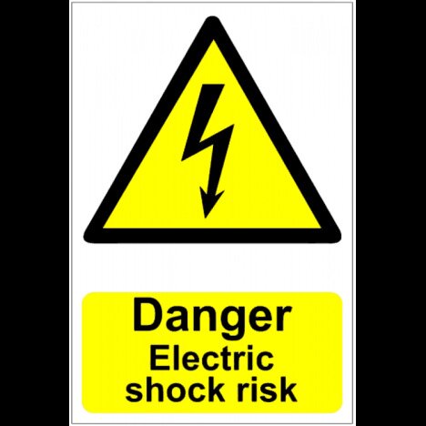 Sign danger electric shock risk